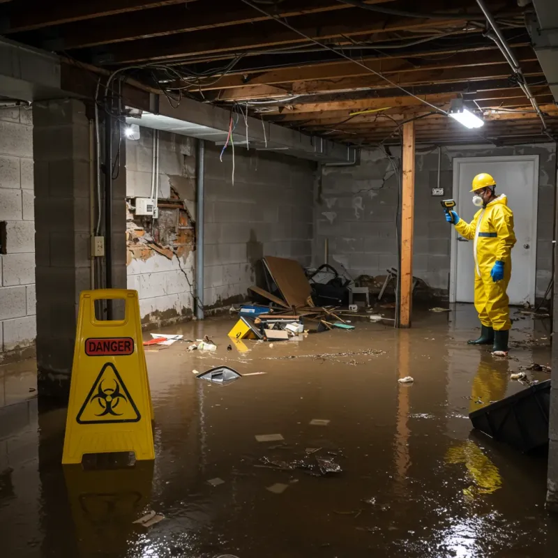 Flooded Basement Electrical Hazard in Lyndhurst, VA Property