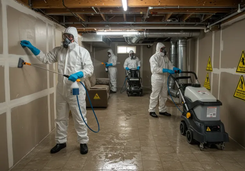 Basement Moisture Removal and Structural Drying process in Lyndhurst, VA